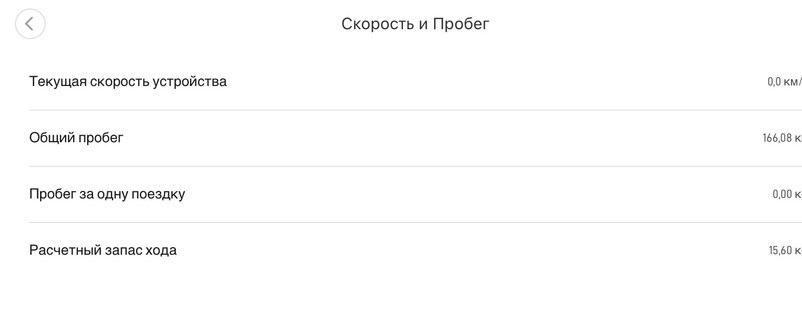скорость и пробег в Mi Home