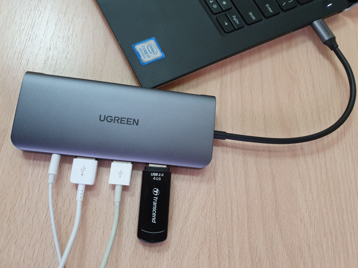 Type-C переходник Ugreen: 10в1 usb-концентратор с HDMI, 3,5 мм и VGA